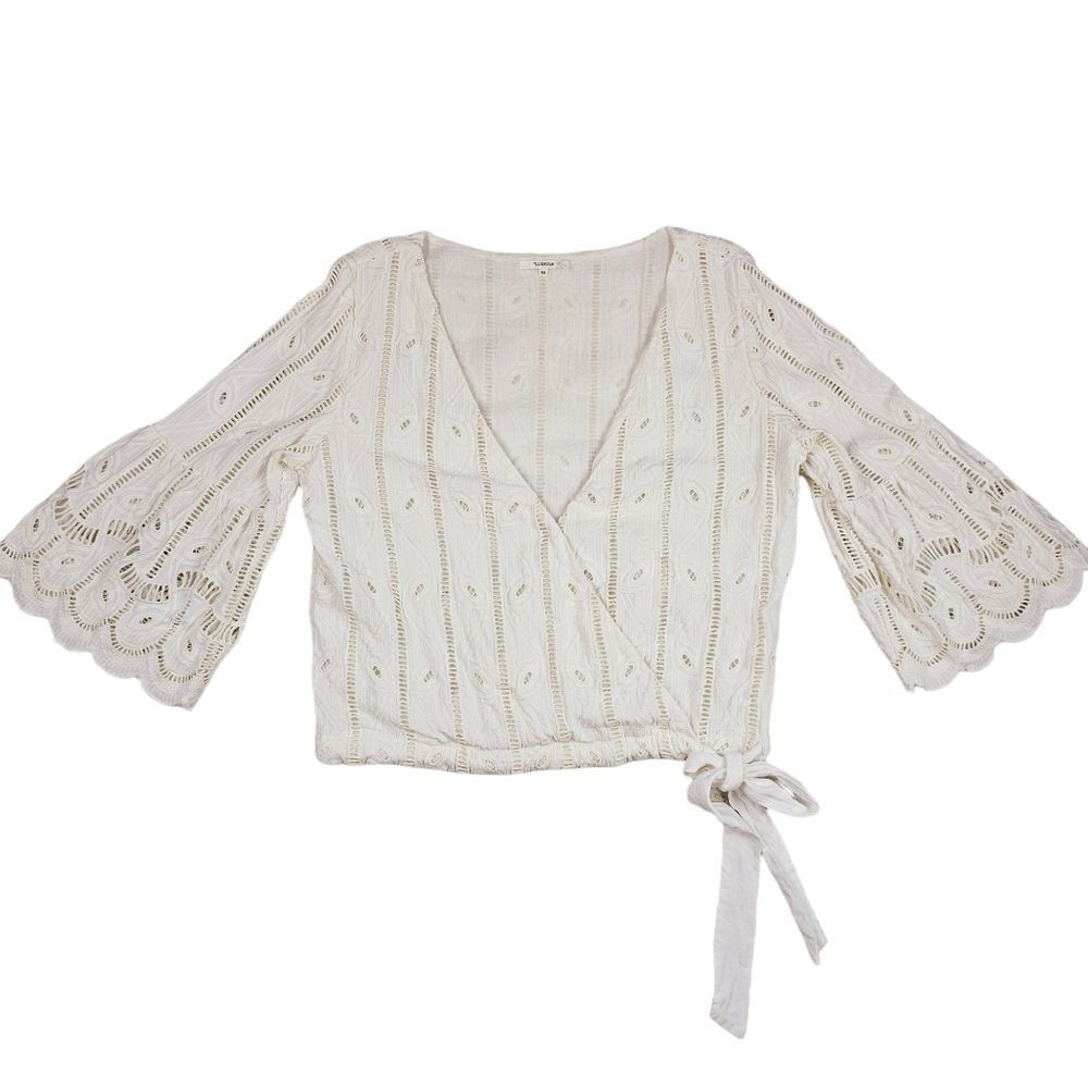 Tularosa -321 Women's‎ Eyelet Embroidered Cutout Blouse in White Size XS
